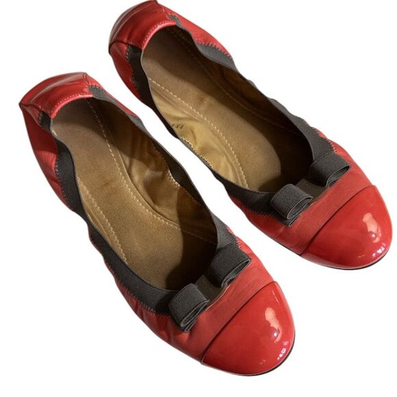 Ferragamo Elasticated Ballet Flats Shoes Sz 10M Made in Italy Coral - Picture 12 of 15